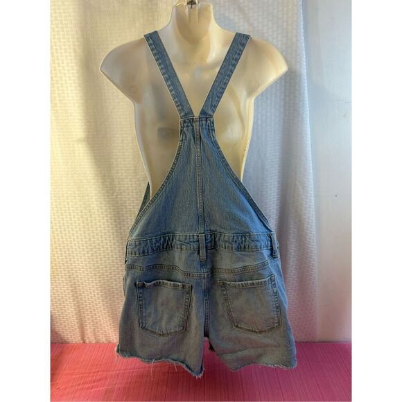 Isabel Maternity shortal overol corto size 6 denim raw hems light color - Picture 3 of 8